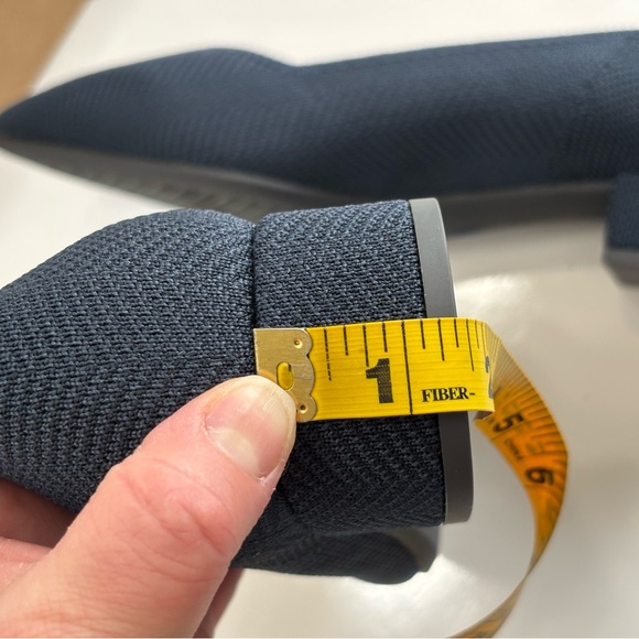 Rothy's The High Point Block Heel Women's 12 Navy Herringbone Knit Shoes NEW - Picture 11 of 15